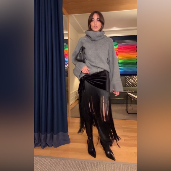 ZARA COMBINATION FRINGE LONG DRESS - Picture 10 of 17